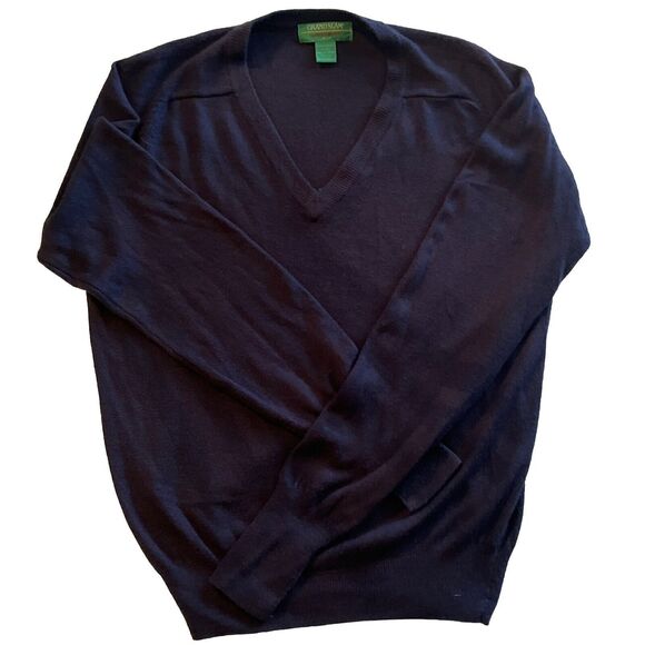 Vintage Grand Slam Munsingwear Men V Neck Blue Pullover Light Soft Sweater Large - Picture 1 of 4